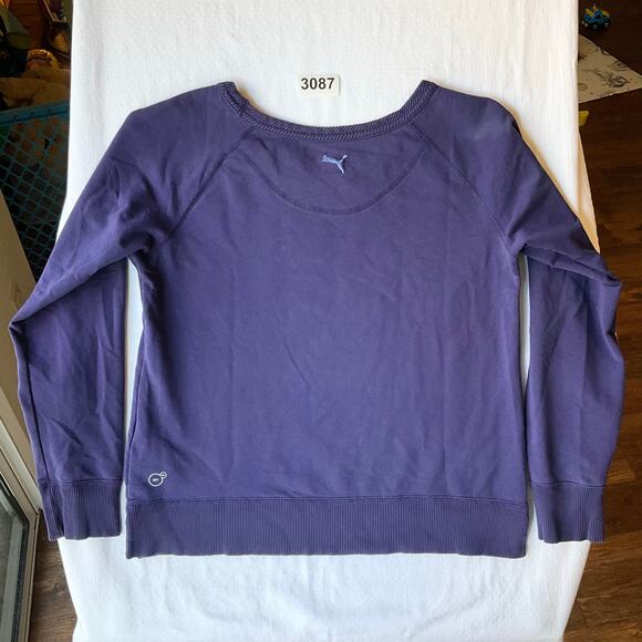 PUMA Women Long Sleeve Crewneck Sweatshirt Size M, Purple - Picture 7 of 8